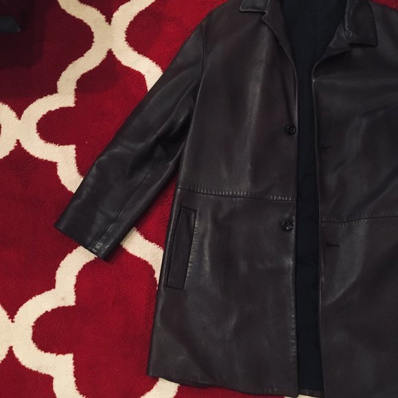 JIL SANDERS MENS LEATHER COAT - Picture 2 of 7